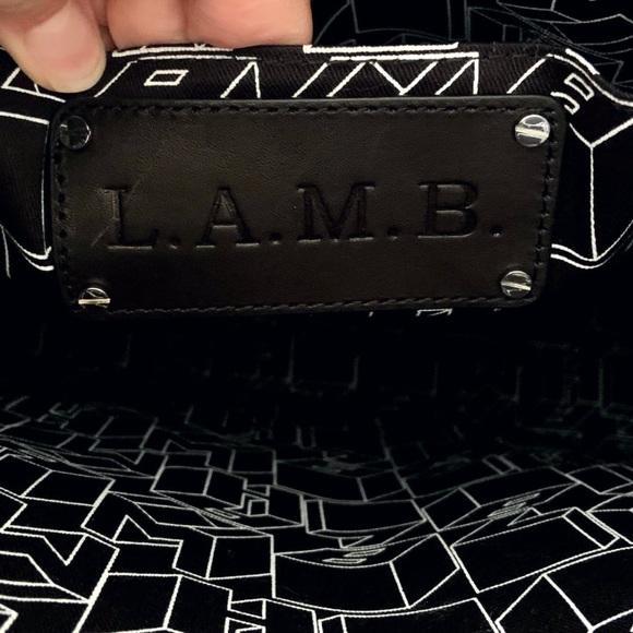 L.a.m.b Frankie 2 Black Structured Large Tote Bag New With Tags - Picture 14 of 16